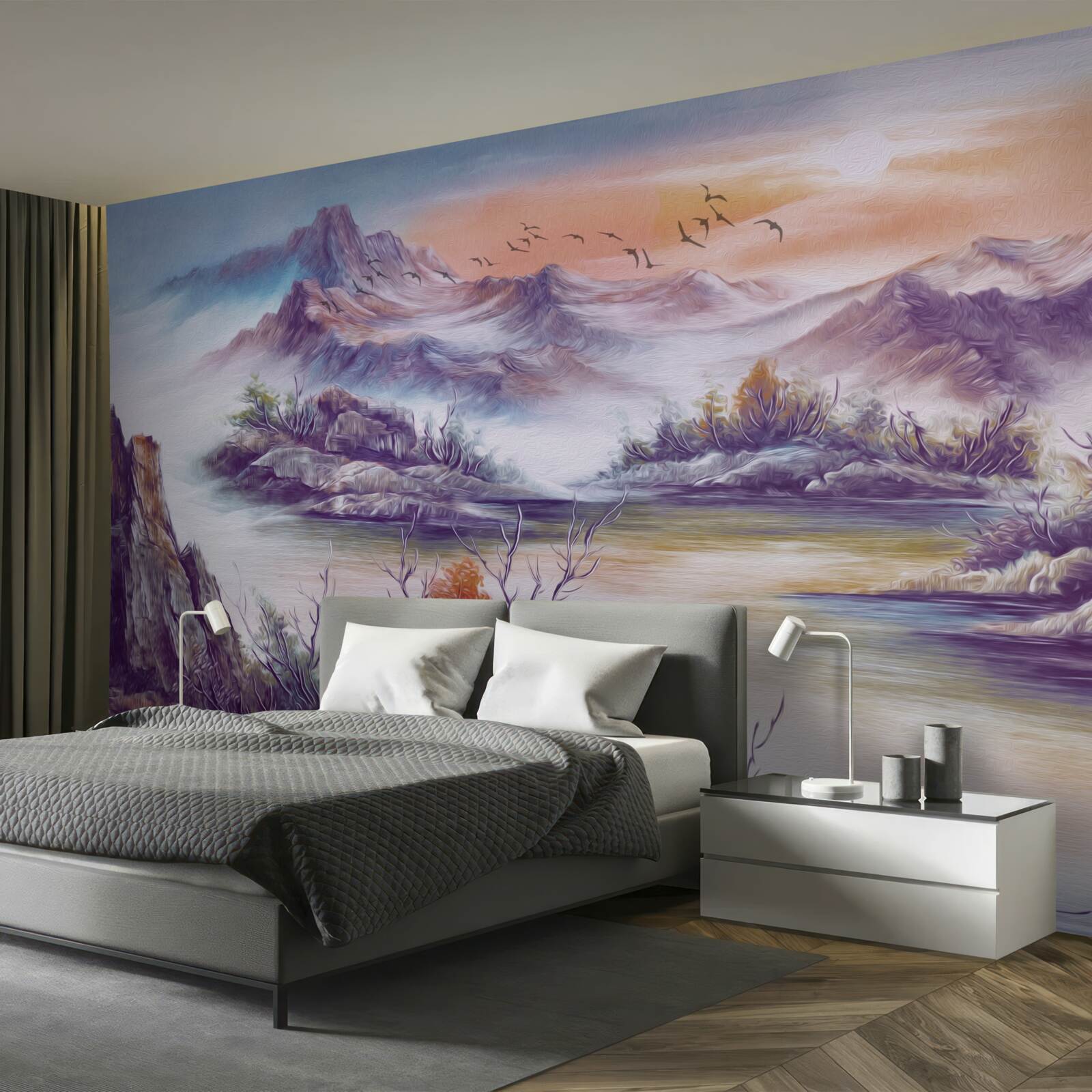 Fototapet munții sunt acoperiți de ceață