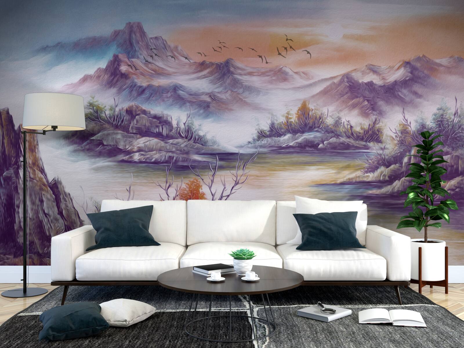 Fototapet munții sunt acoperiți de ceață