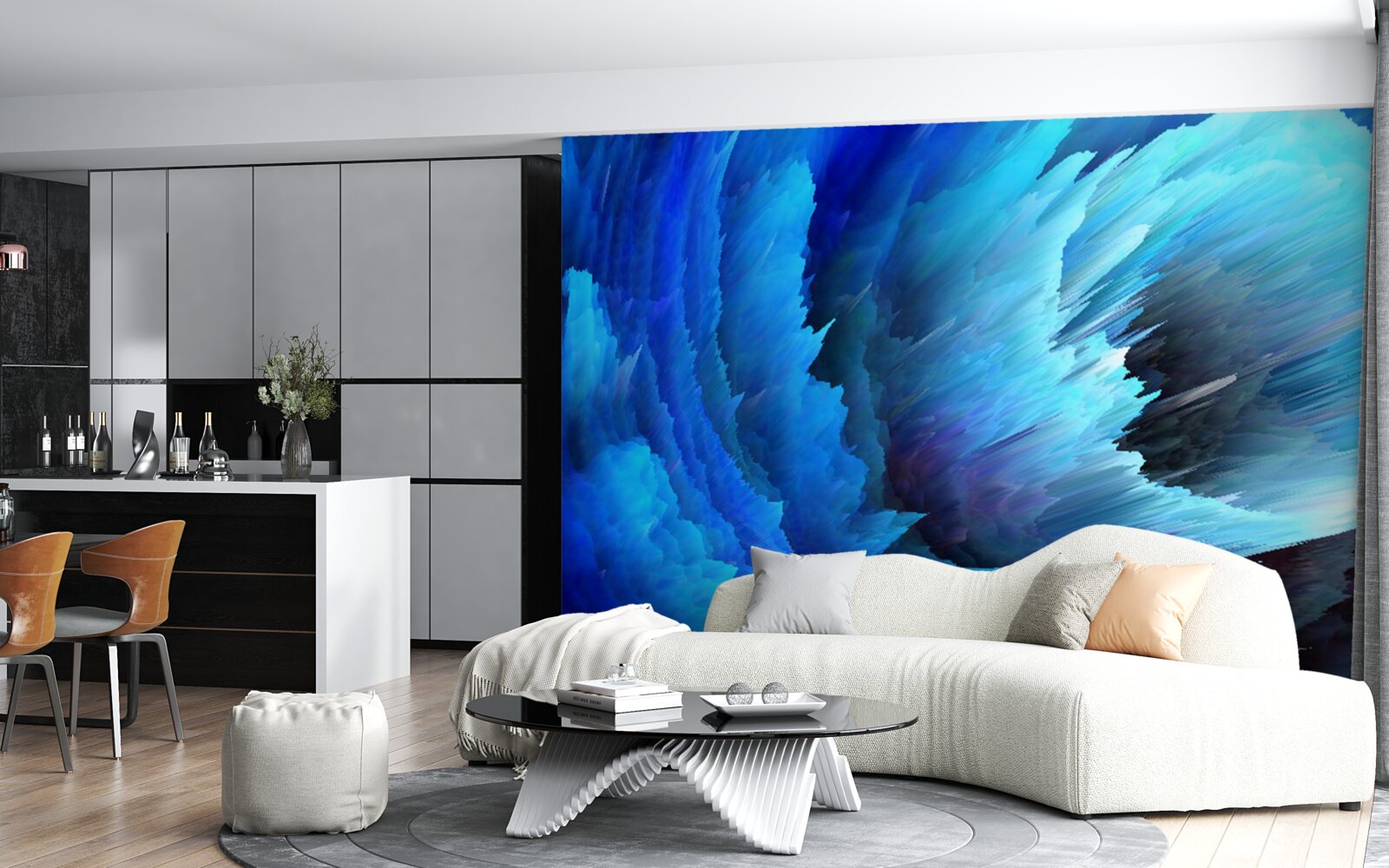 Fototapet abstracție înghețată de trandafiri