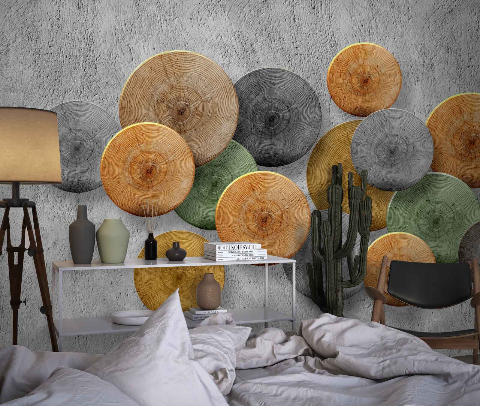 Fototapet secțiuni de copac cu nuanțe diferite