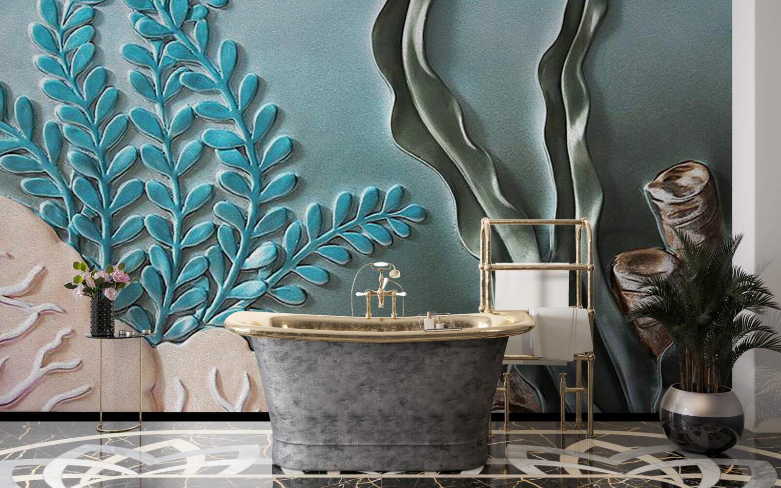 Fototapet plante acvatice și alge marine