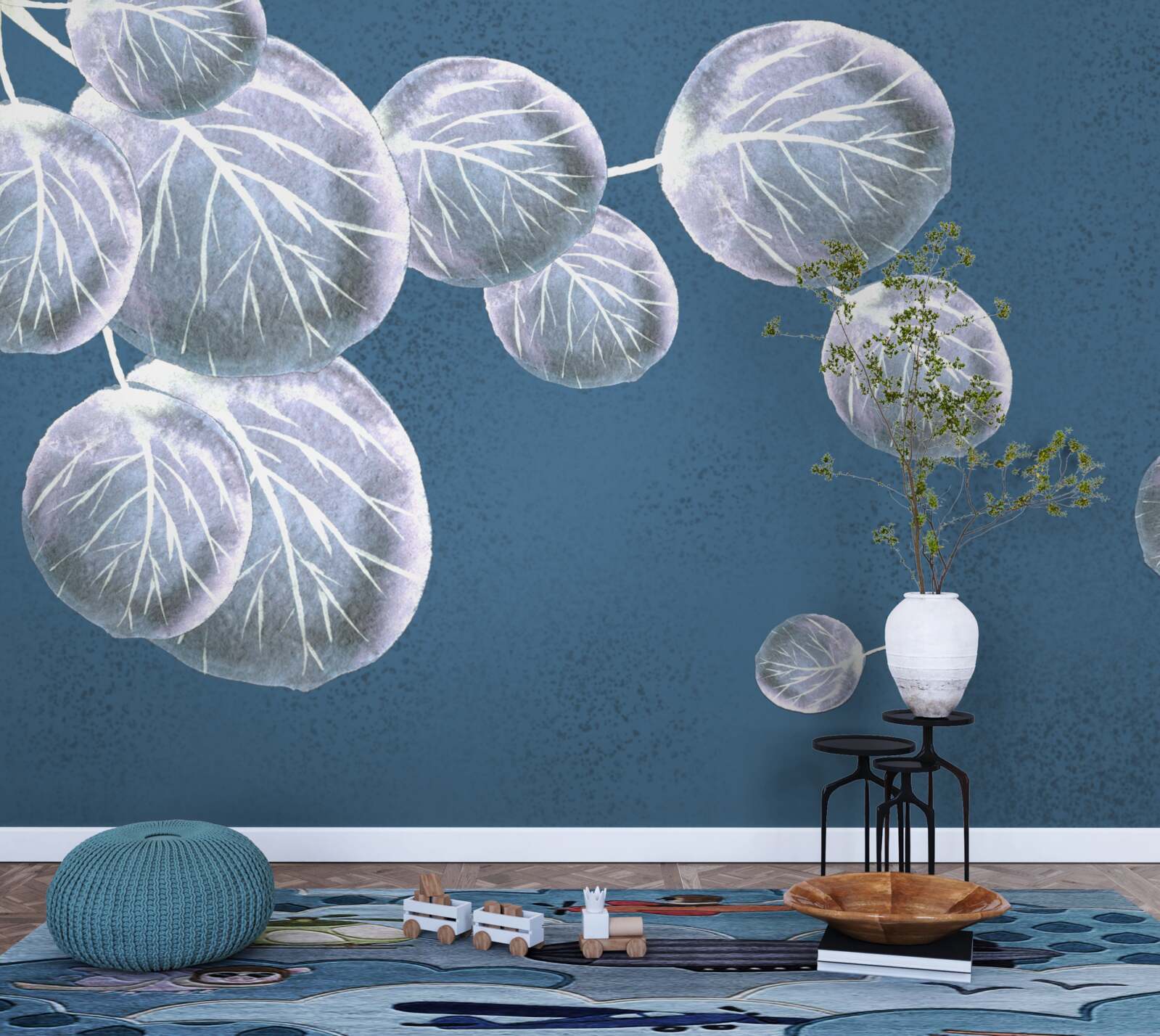 Fototapet frunze care cad pe cer