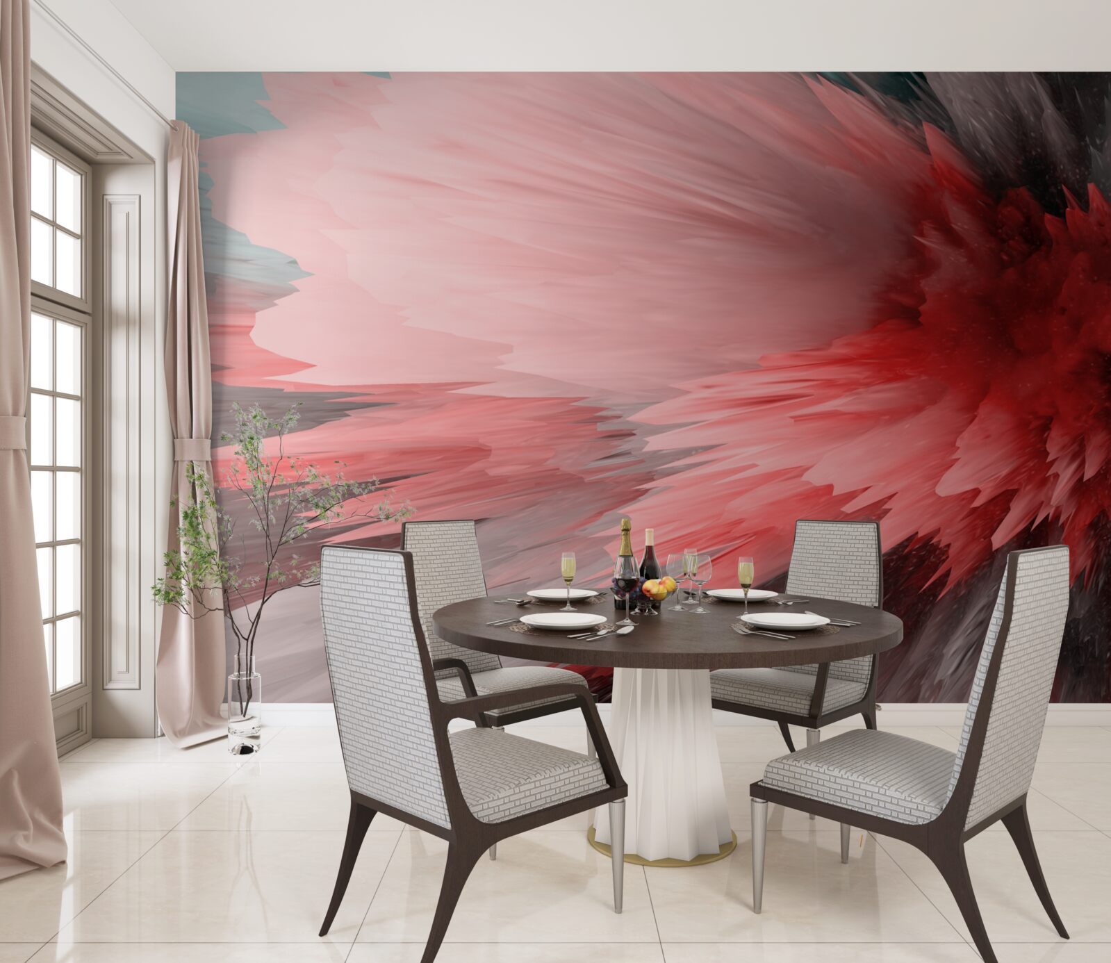 Fototapet Accent energic în nuanțe de cărămiziu