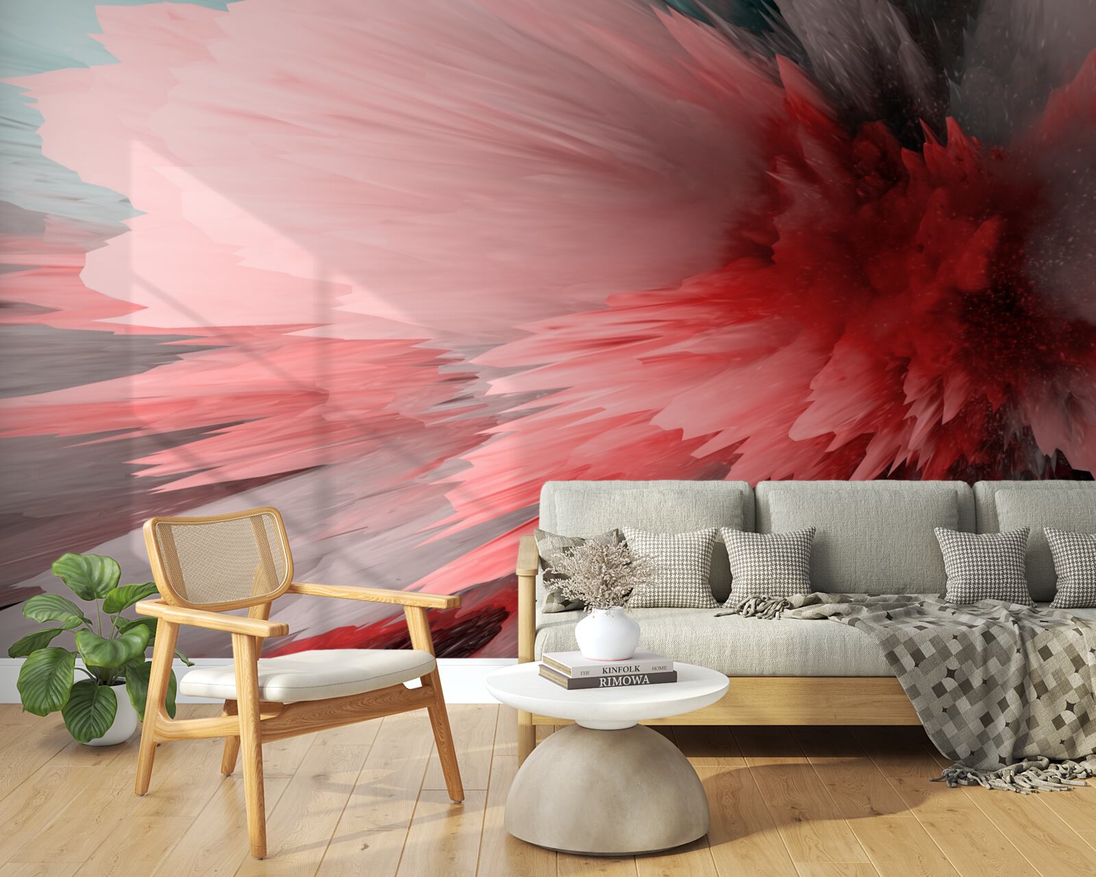 Fototapet Accent energic în nuanțe de cărămiziu