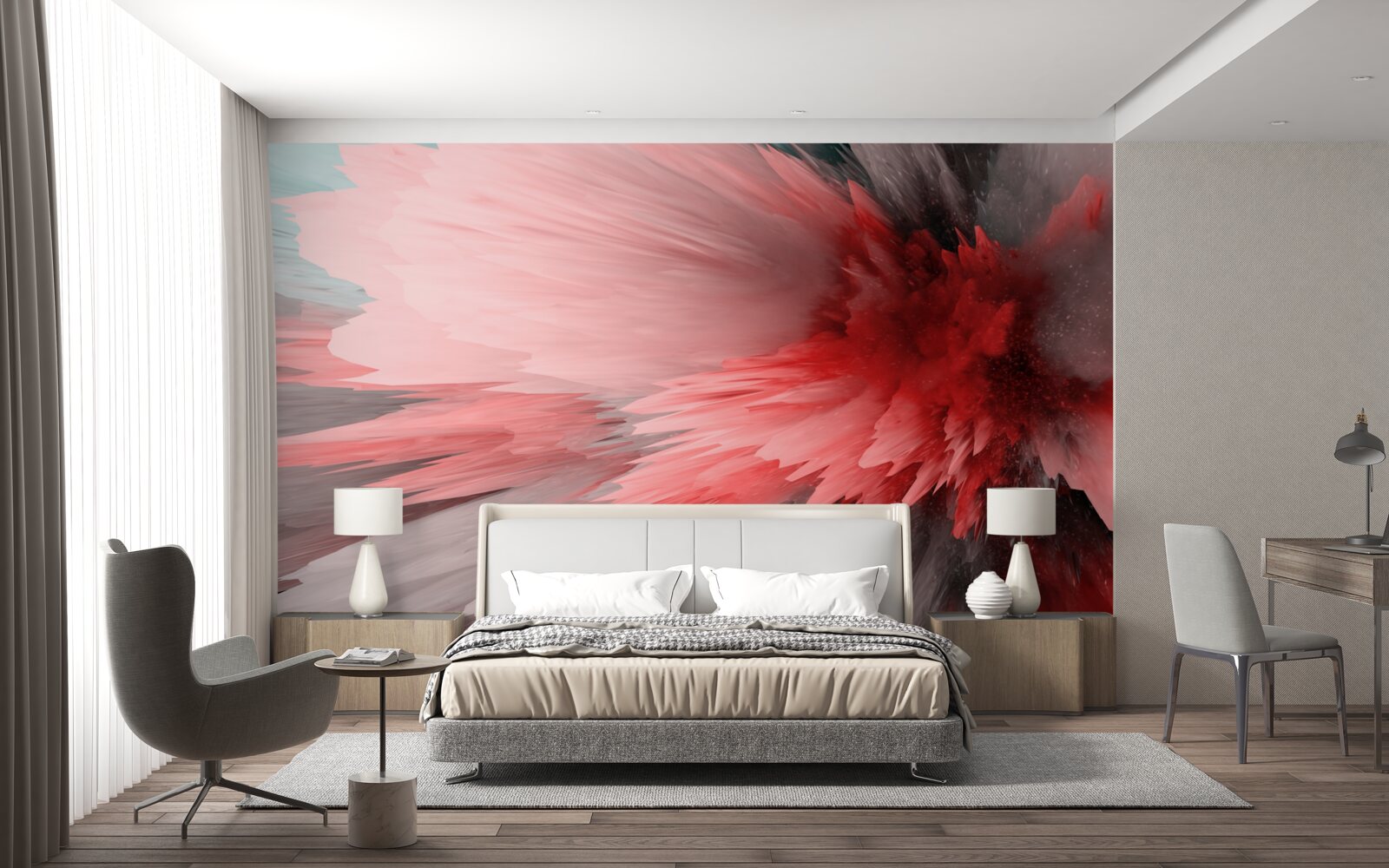 Fototapet Accent energic în nuanțe de cărămiziu