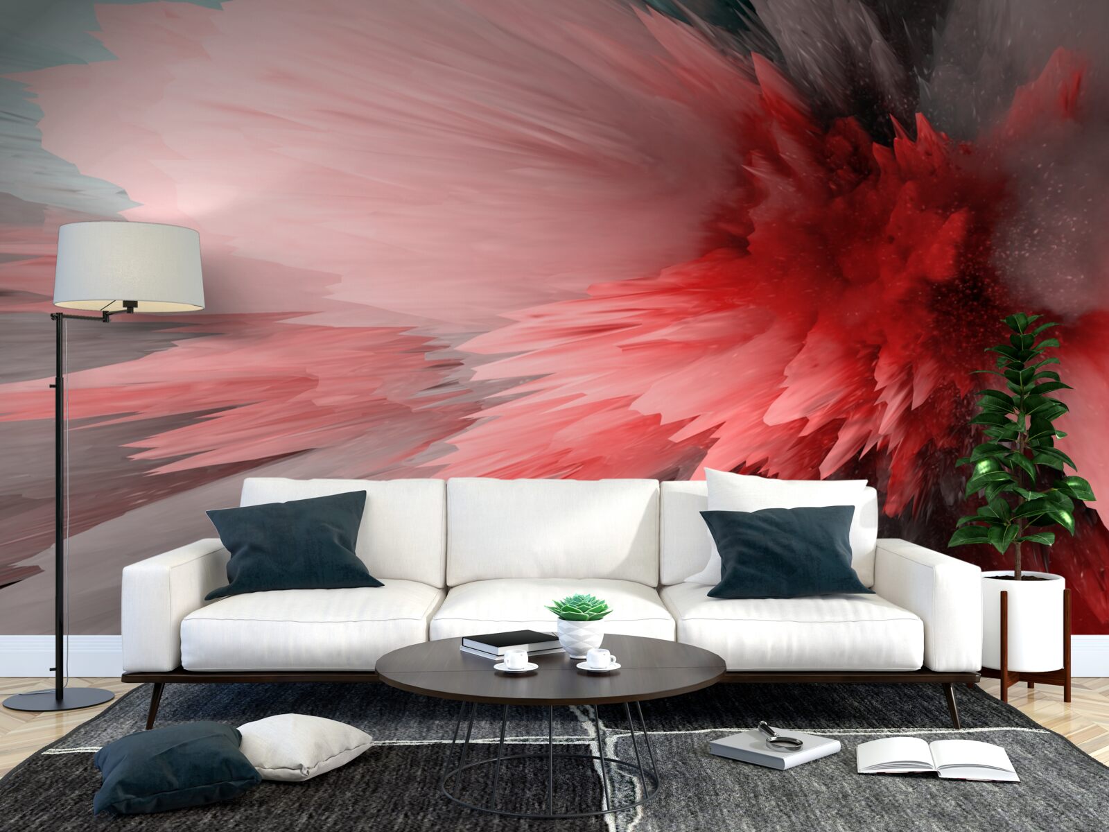 Fototapet Accent energic în nuanțe de cărămiziu