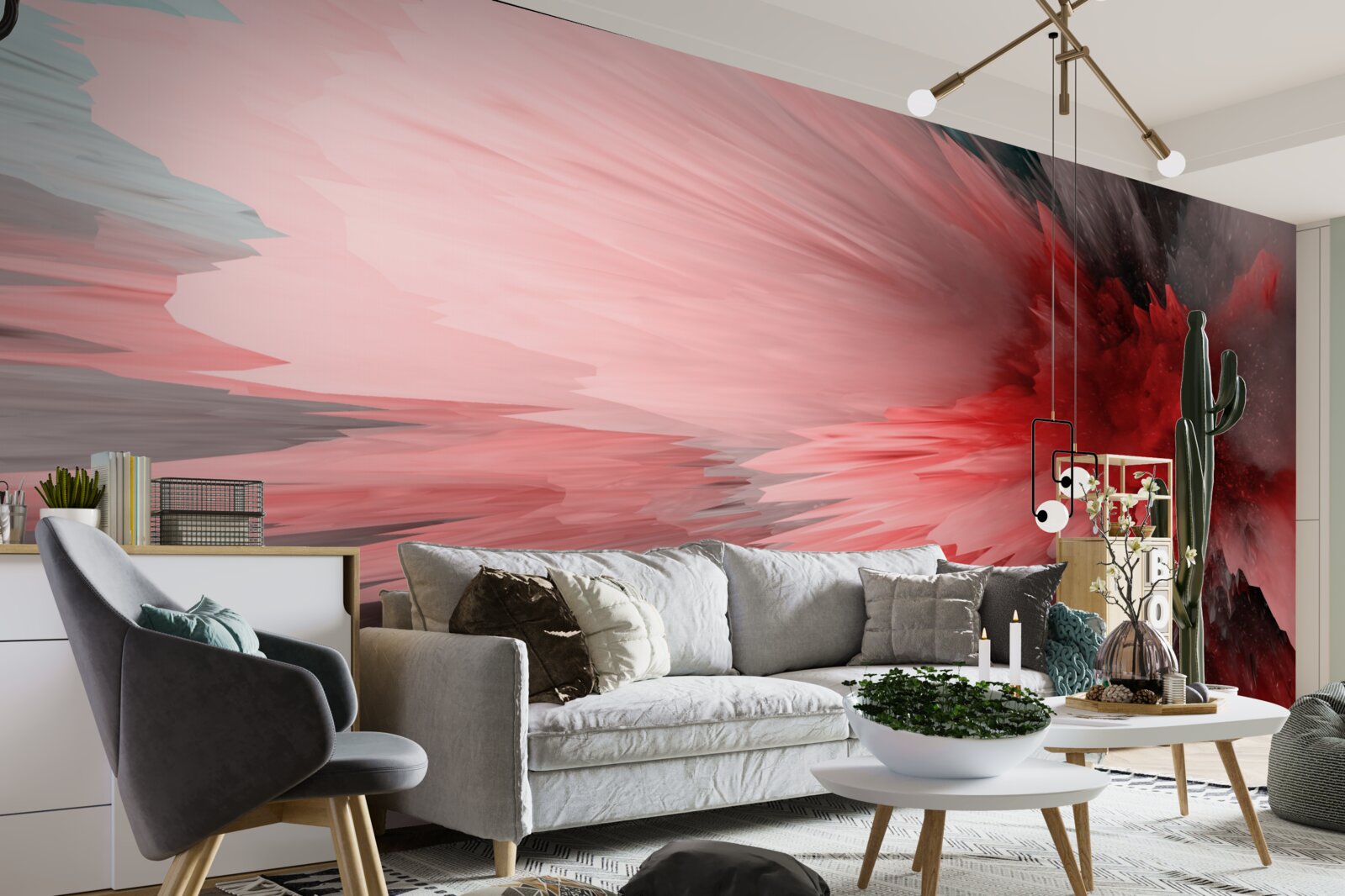 Fototapet Accent energic în nuanțe de cărămiziu