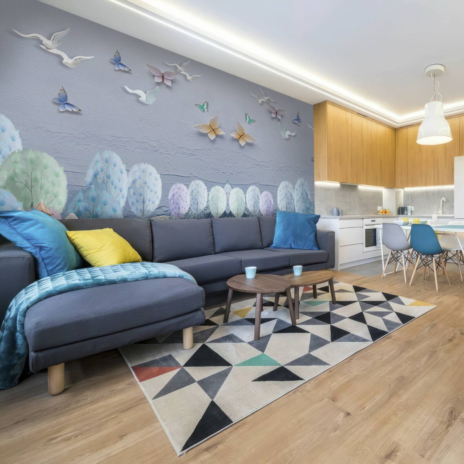 Fototapet Pădurea toamna este rece și plină de culoare