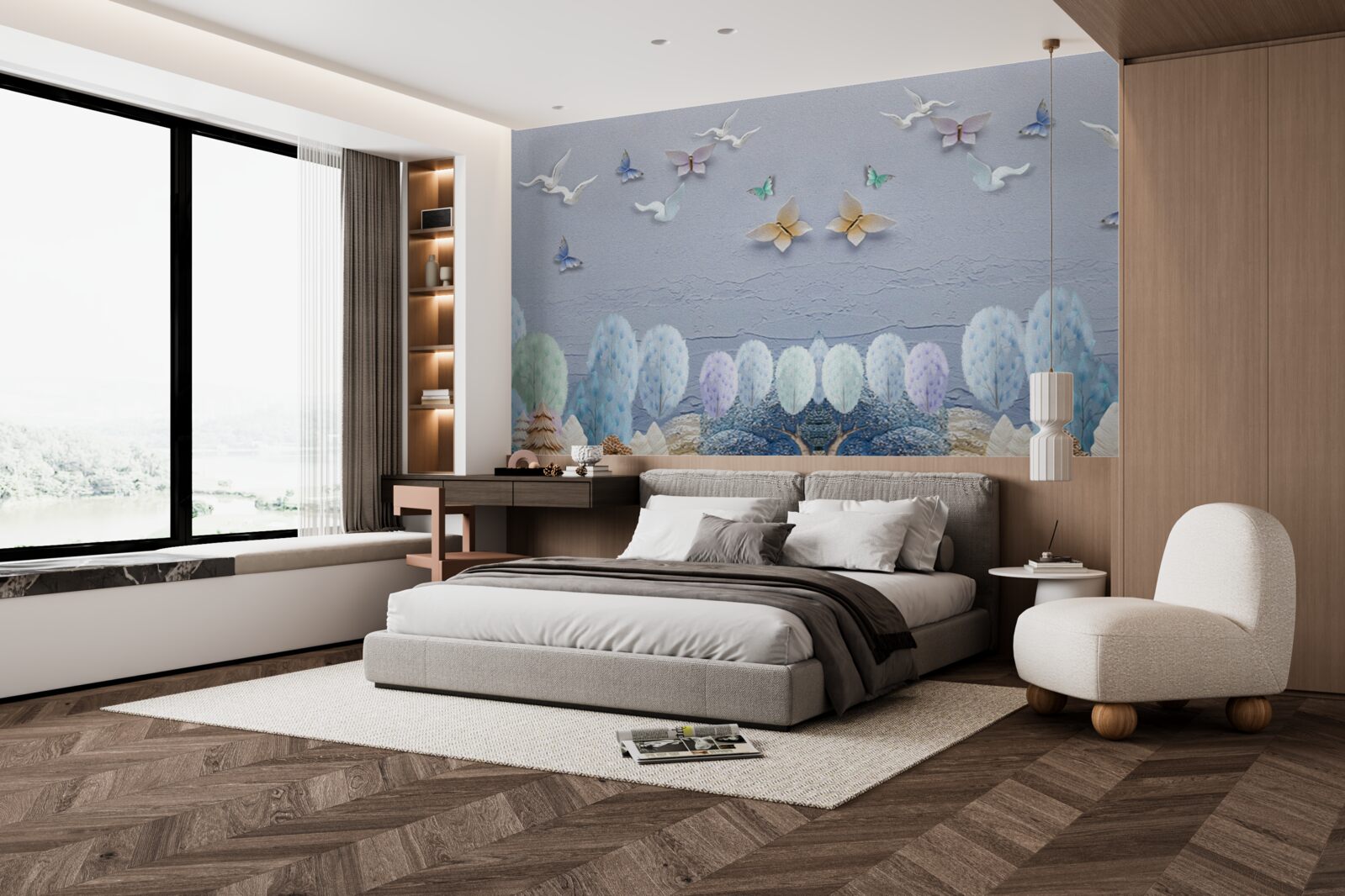 Fototapet Pădurea toamna este rece și plină de culoare