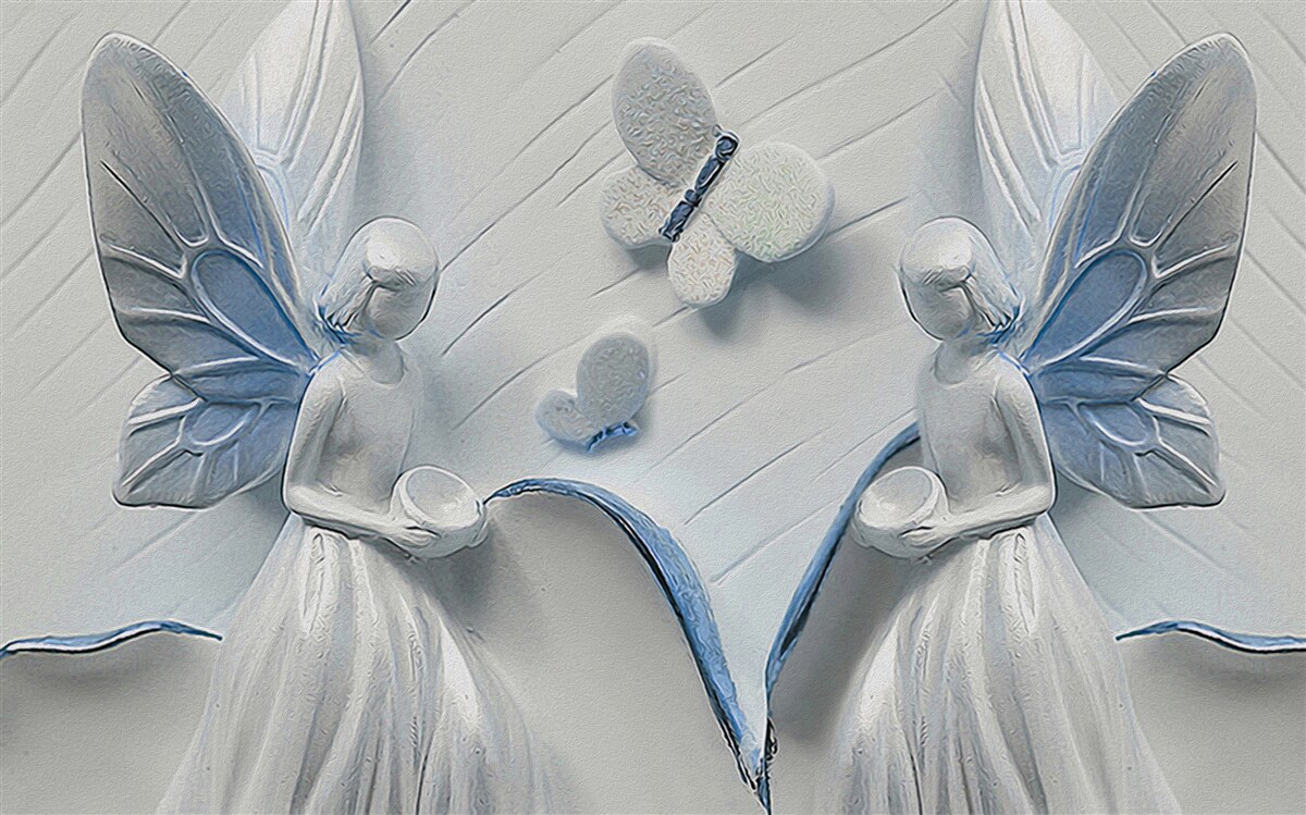 Fototapet femei cu aripi de fluture