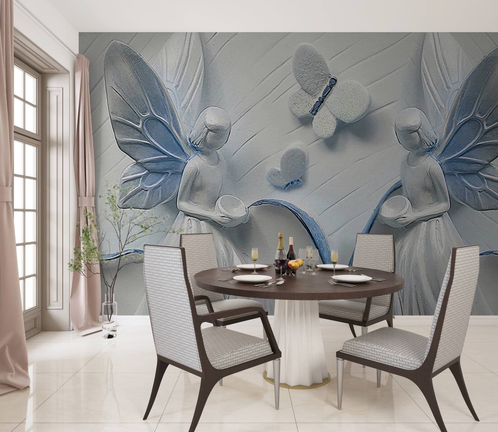 Fototapet femei cu aripi de fluture