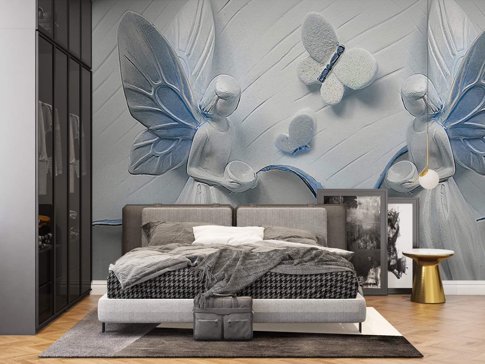 Fototapet femei cu aripi de fluture