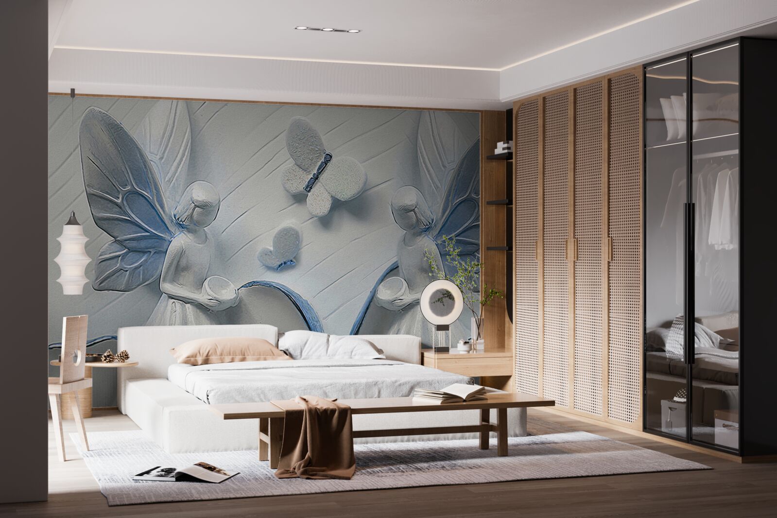 Fototapet femei cu aripi de fluture