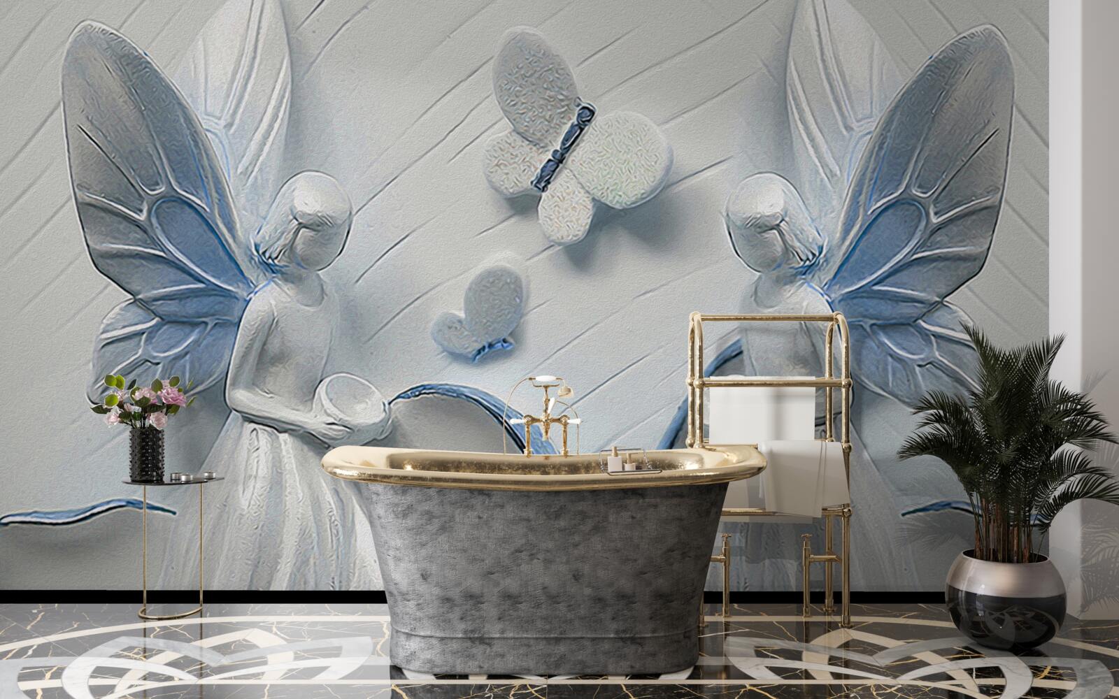 Fototapet femei cu aripi de fluture