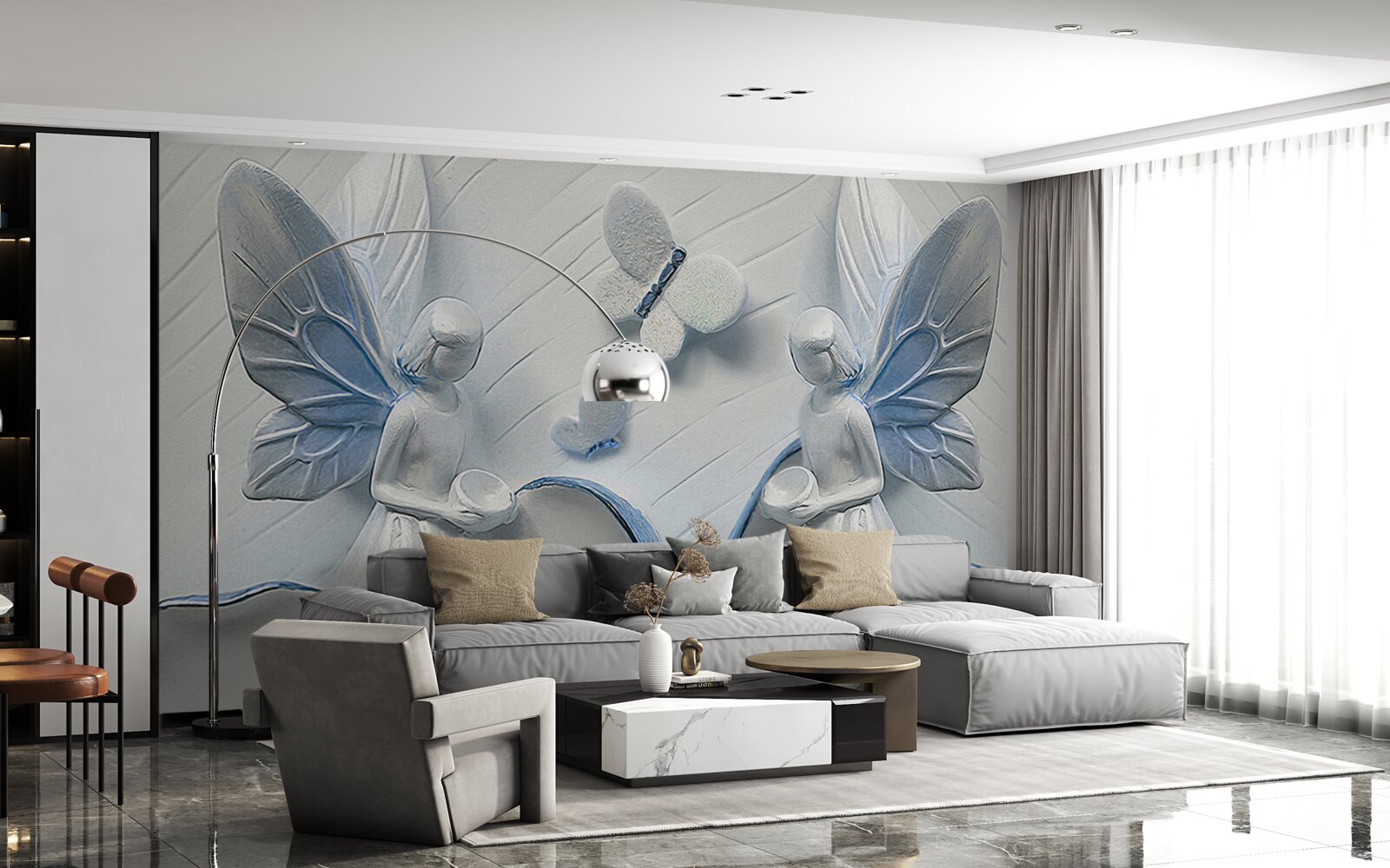 Fototapet femei cu aripi de fluture