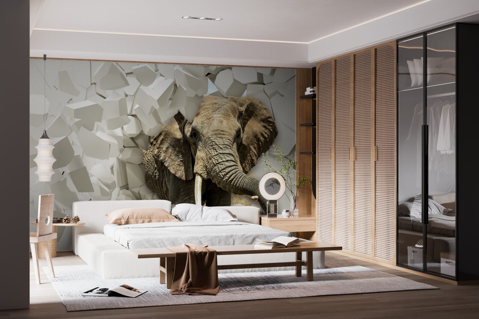 Fototapet Zid distrus de un elefant