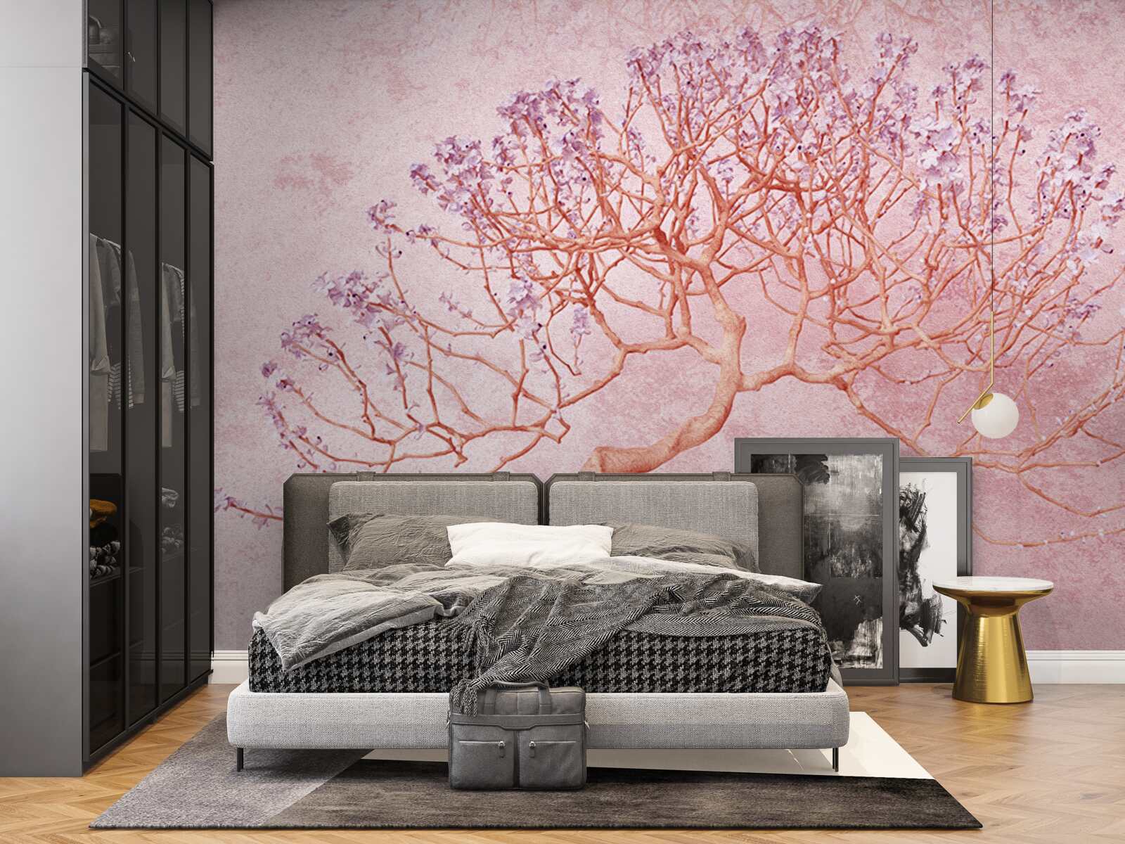 Fototapet copac înflorit cu flori roz delicate