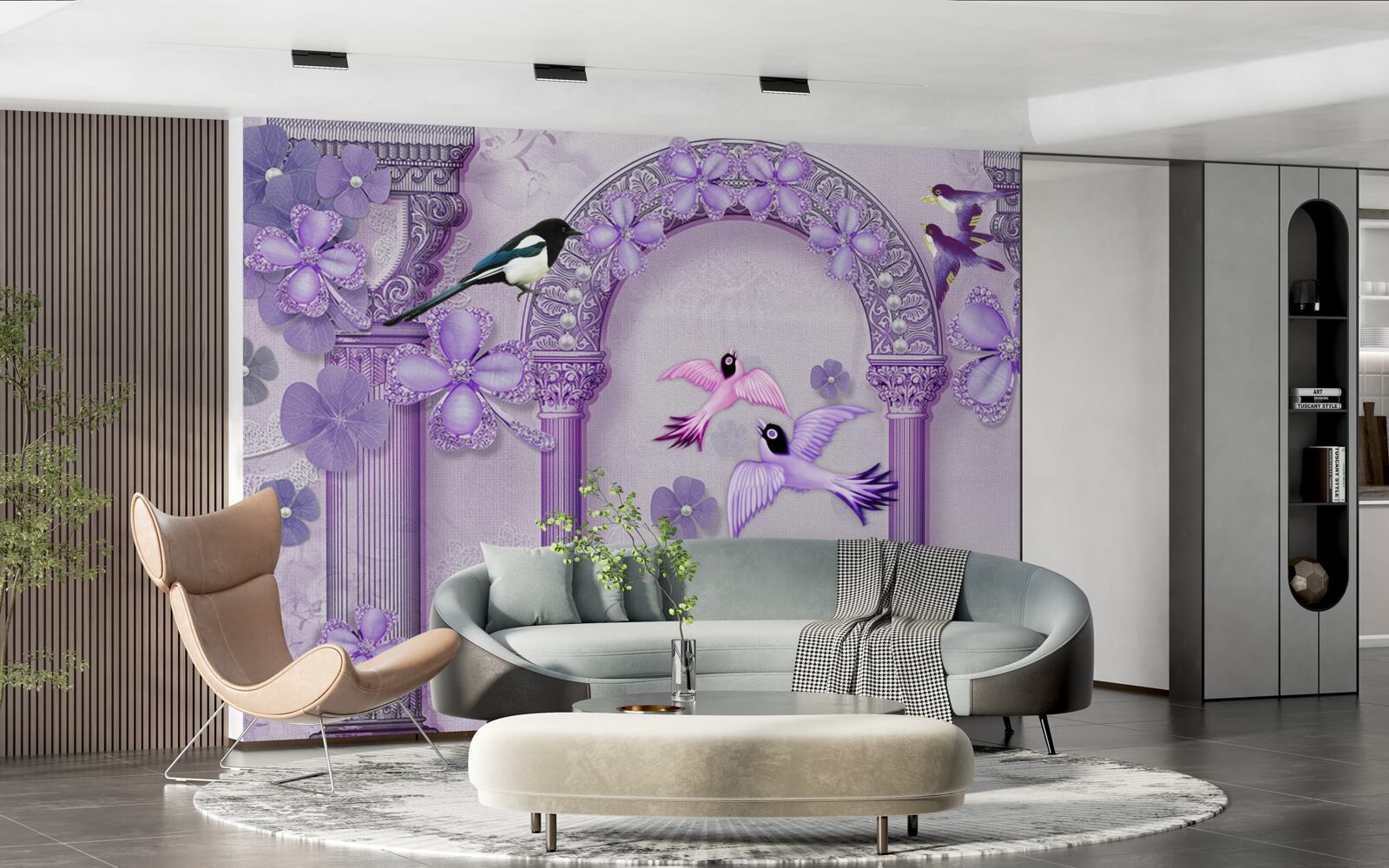 Fototapet Arc de flori în nuanțe de violet