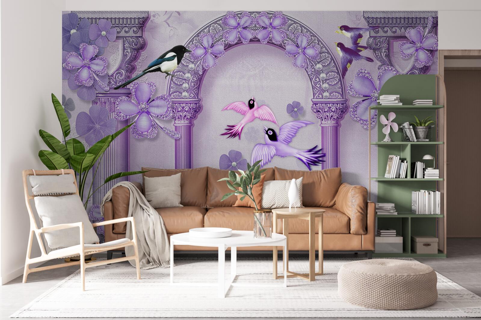 Fototapet Arc de flori în nuanțe de violet