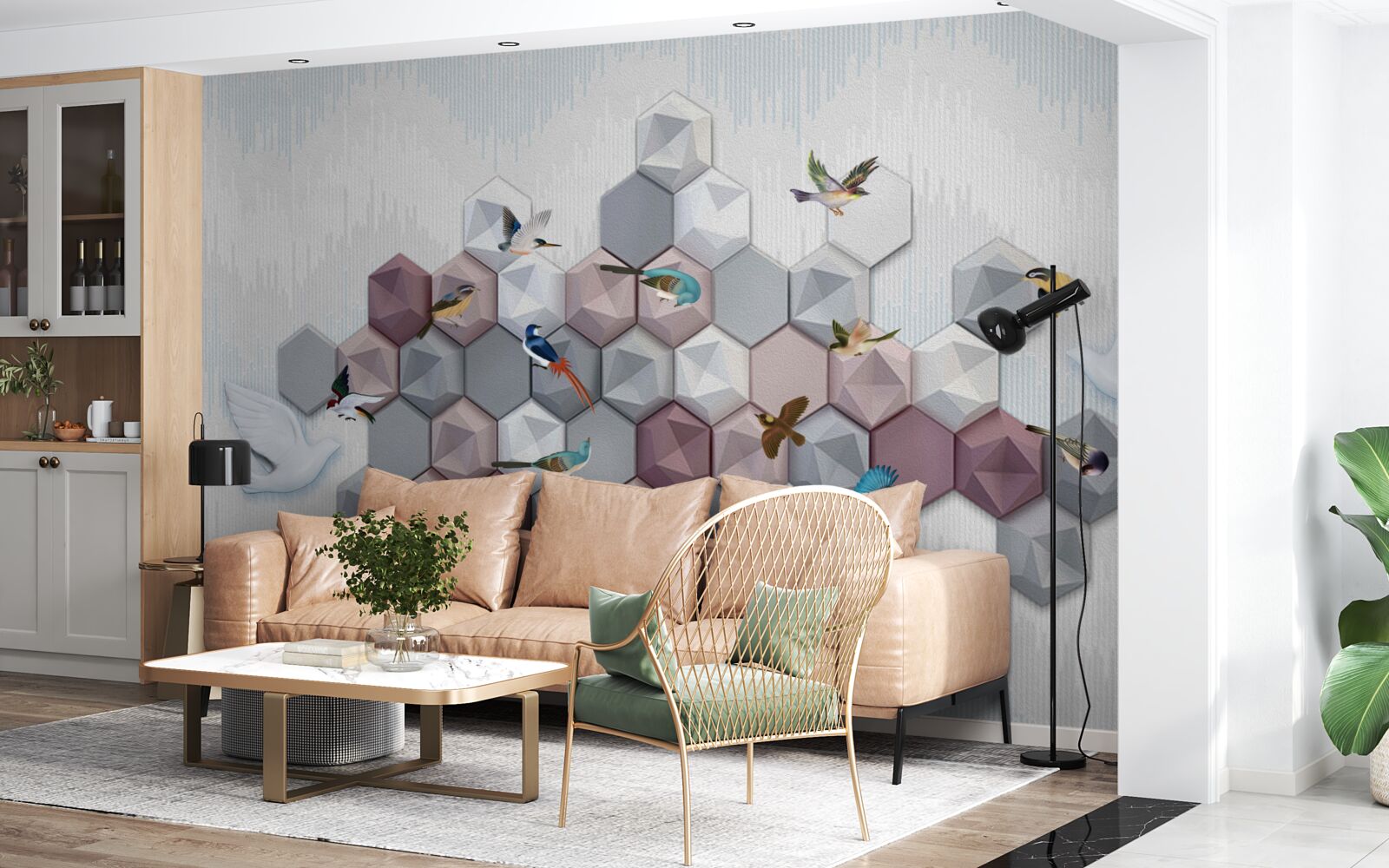 Fototapet particule în formă de pentagon