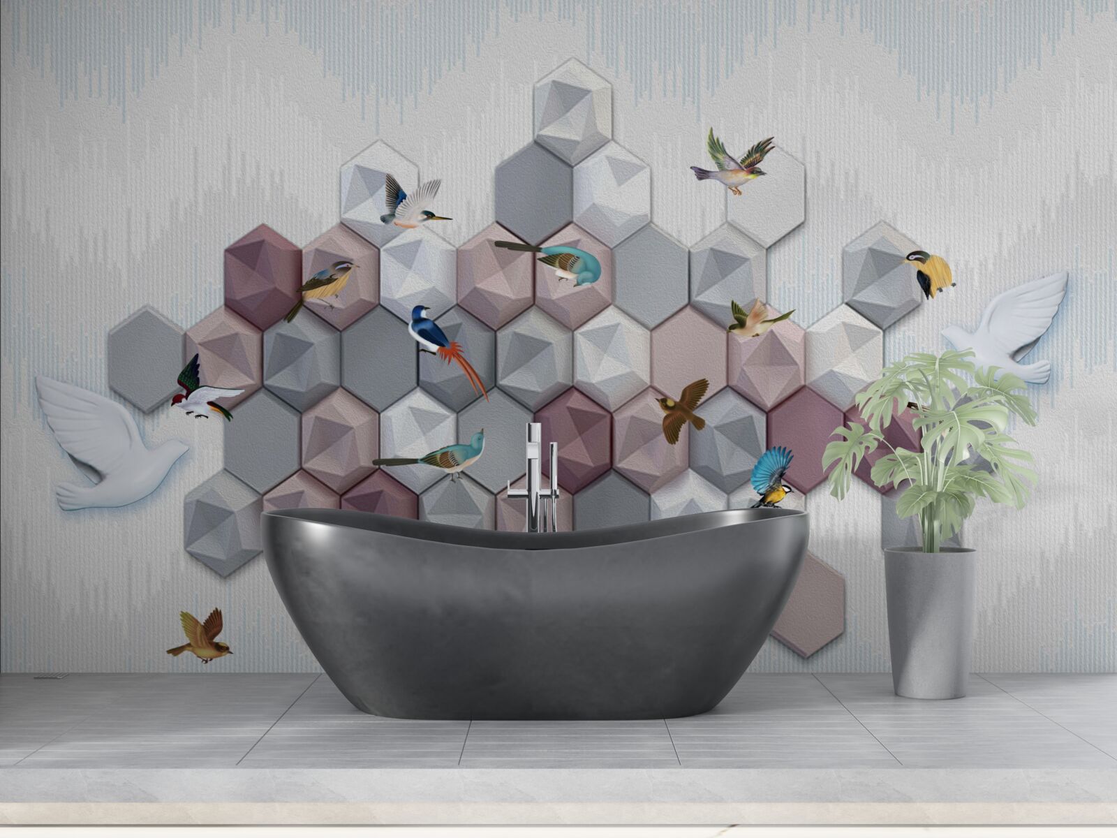 Fototapet particule în formă de pentagon