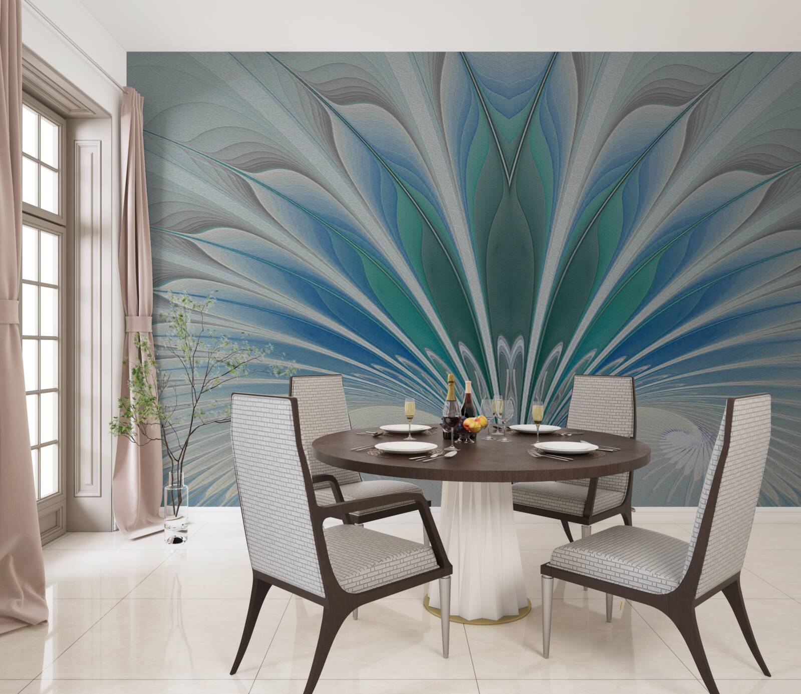 Fototapet penele albastre creează o abstracție