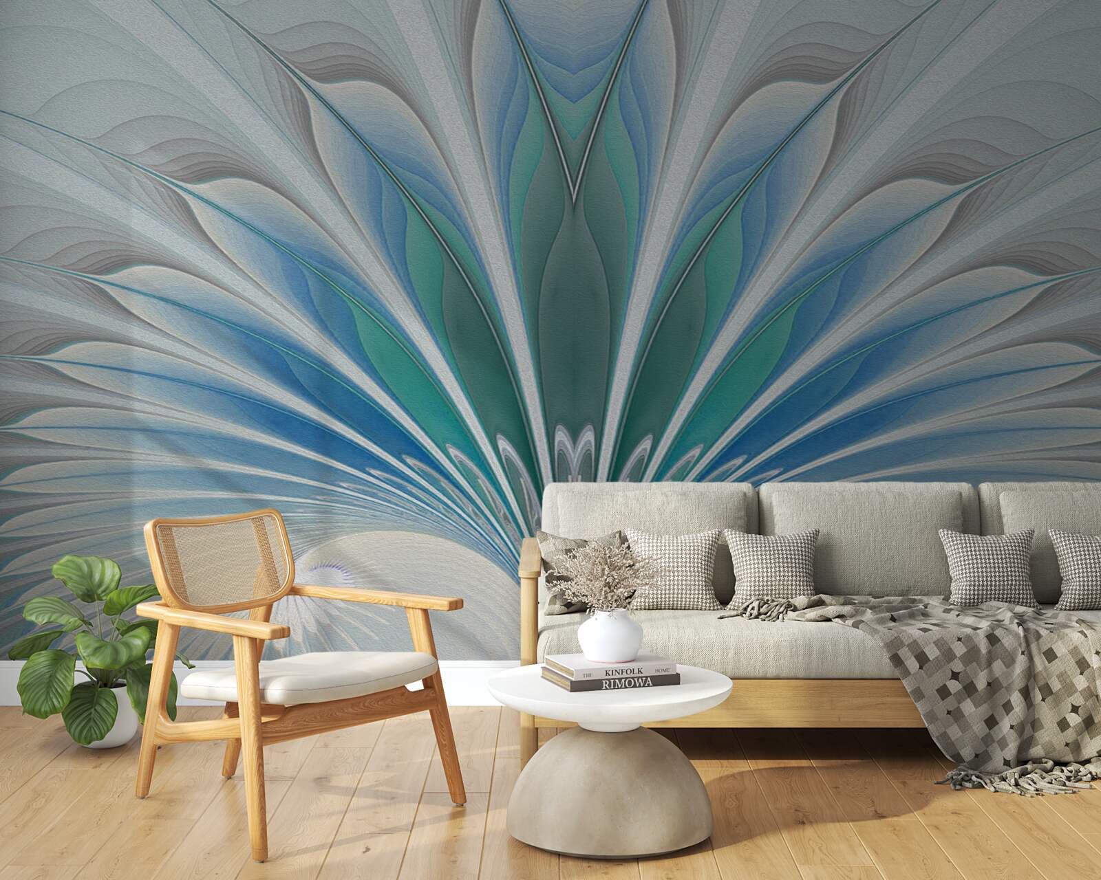 Fototapet penele albastre creează o abstracție