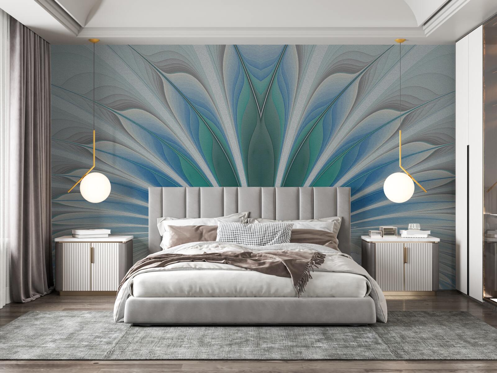 Fototapet penele albastre creează o abstracție