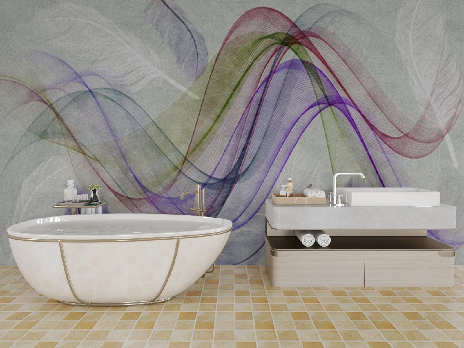 Fototapet linii abstracte colorate