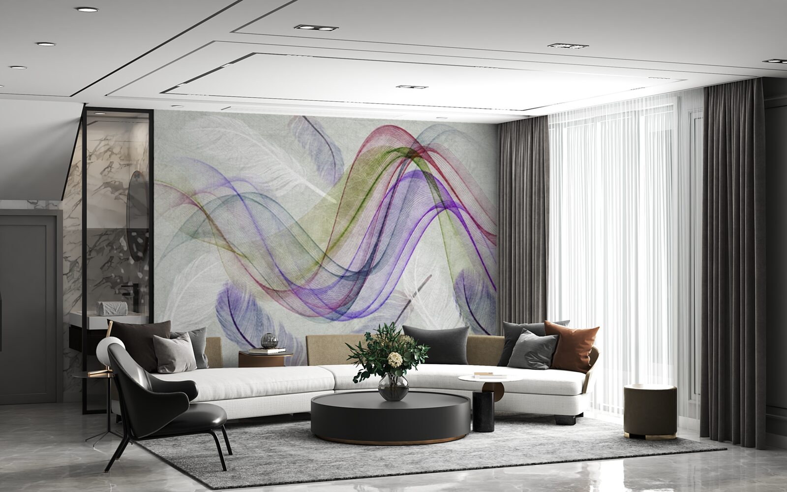 Fototapet linii abstracte colorate