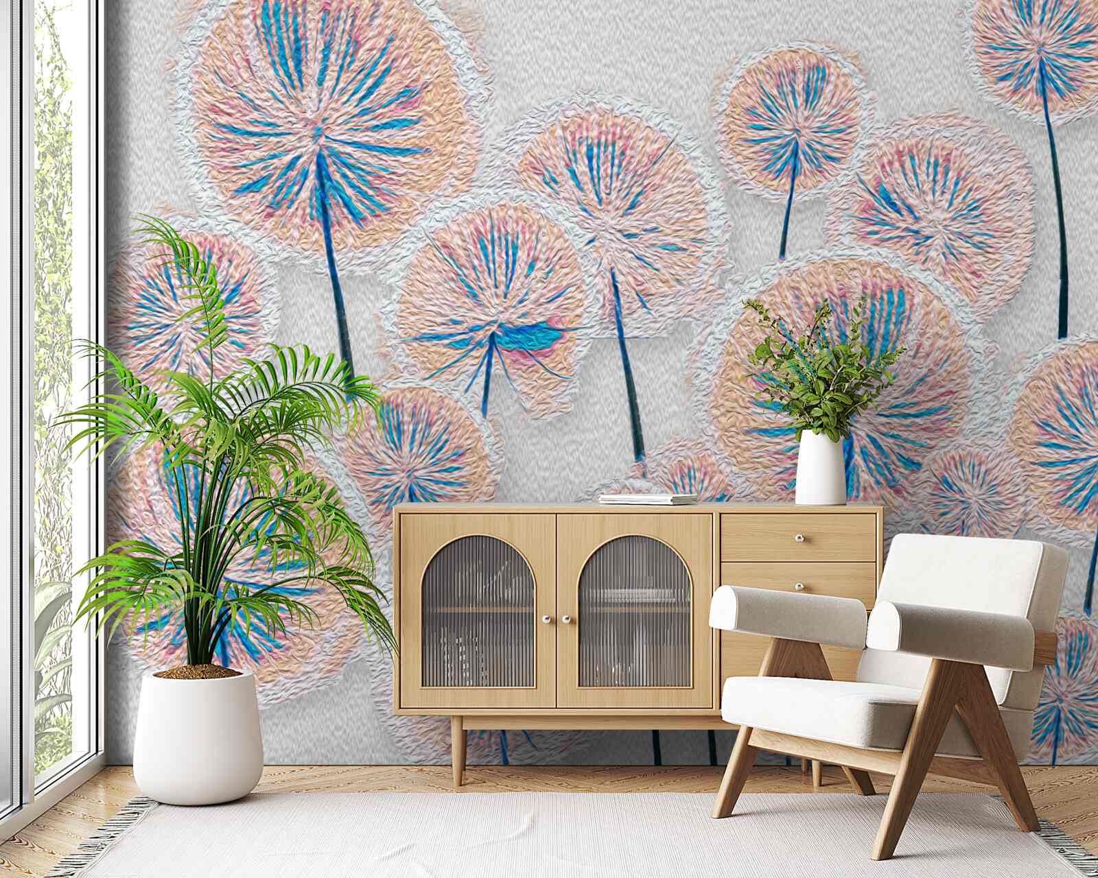 Fototapet păpădie în plin sezon de înflorire