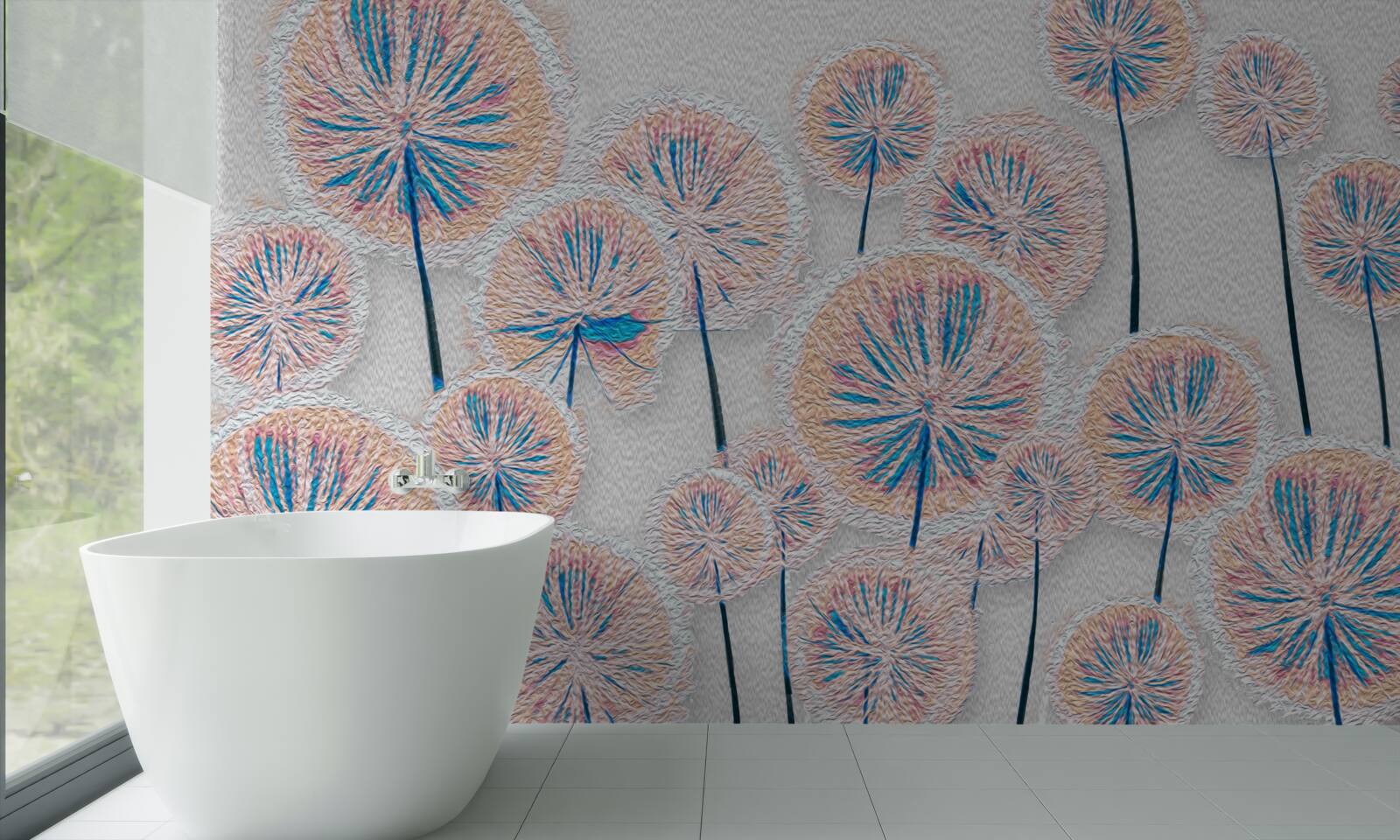 Fototapet păpădie în plin sezon de înflorire