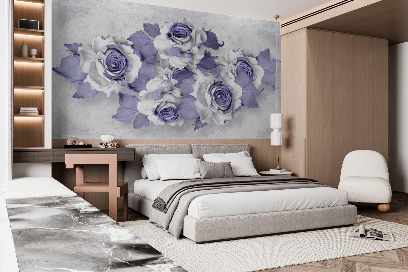 Fototapet Buchet rafinat de trandafiri într-o nuanță delicată de liliac