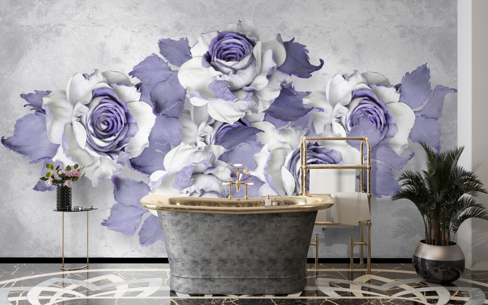 Fototapet Buchet rafinat de trandafiri într-o nuanță delicată de liliac