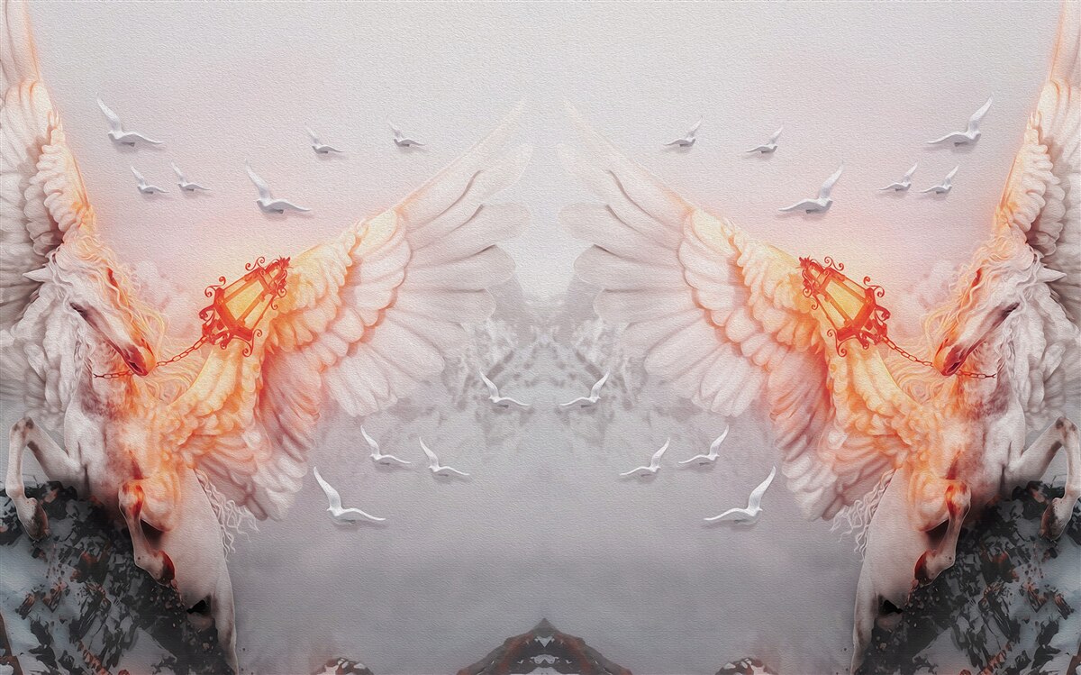 Fototapet anvergura aripilor spre cer