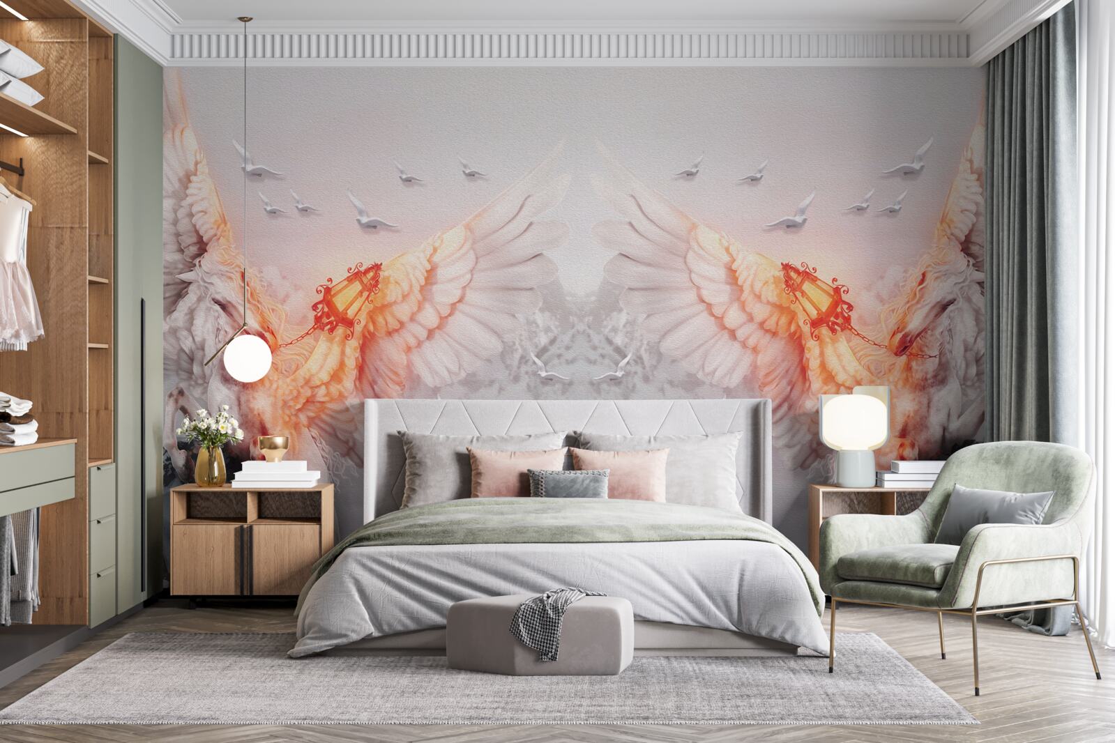 Fototapet anvergura aripilor spre cer