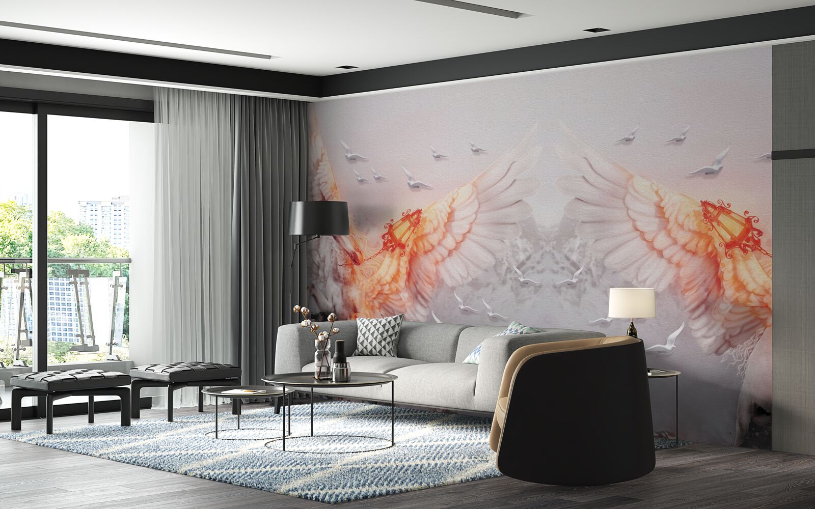 Fototapet anvergura aripilor spre cer