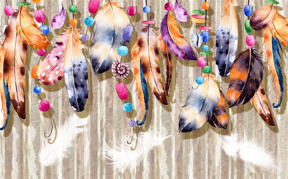 Fototapet pene neobișnuite în diferite culori