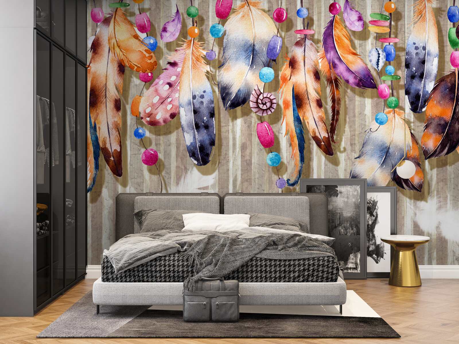 Fototapet pene neobișnuite în diferite culori