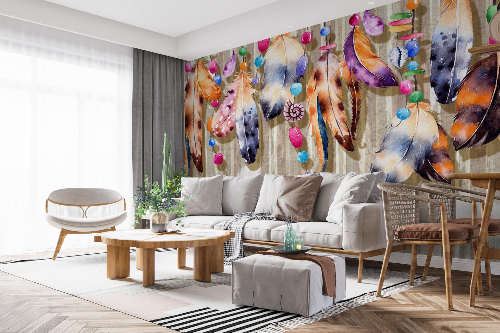 Fototapet pene neobișnuite în diferite culori