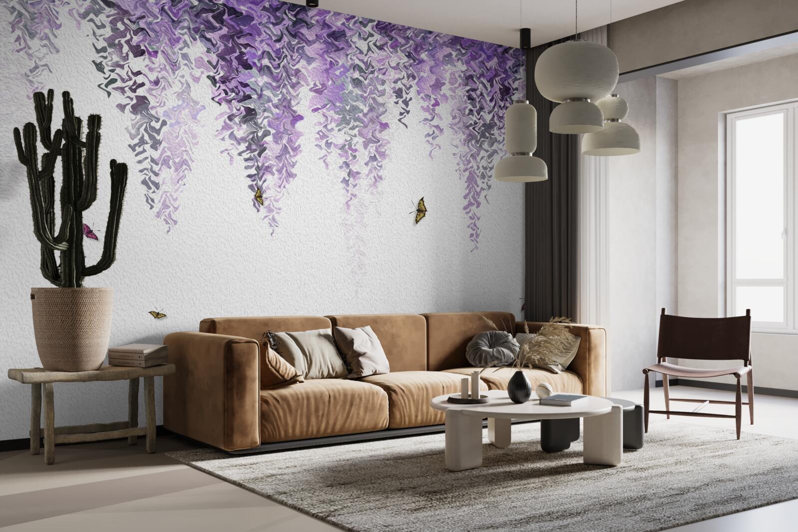 Fototapet reflecție a florilor de liliac în apă