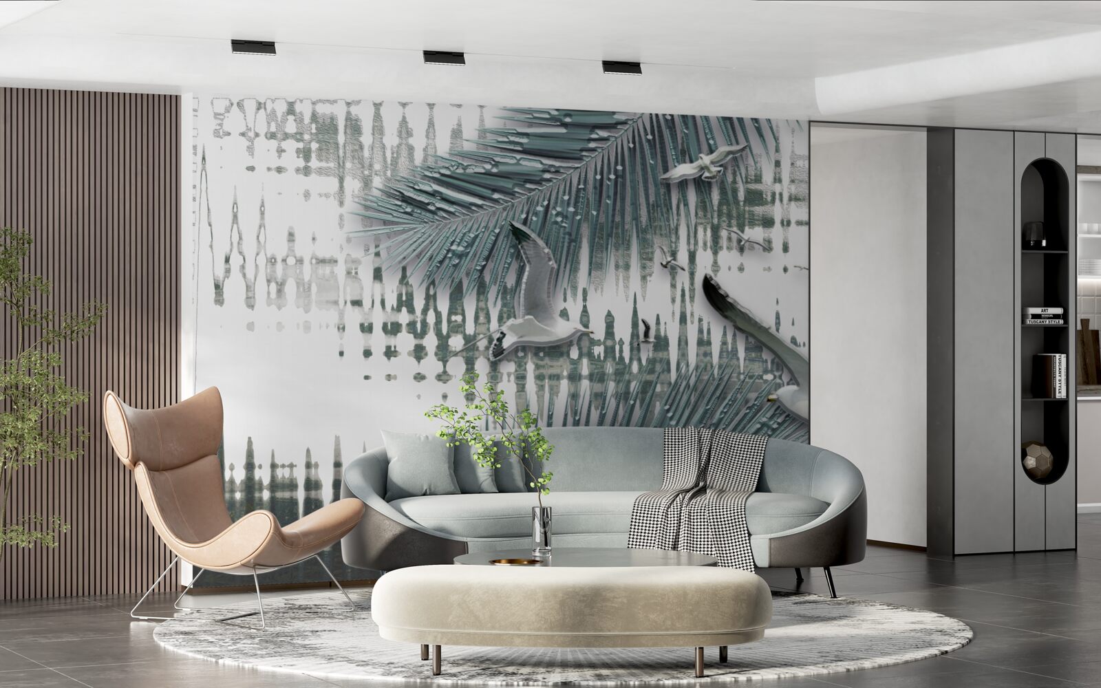 Fototapet pescăruși și pene