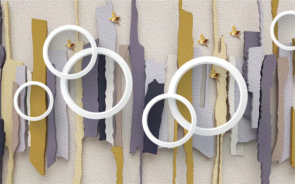 Fototapet fundal abstract cu cercuri albe