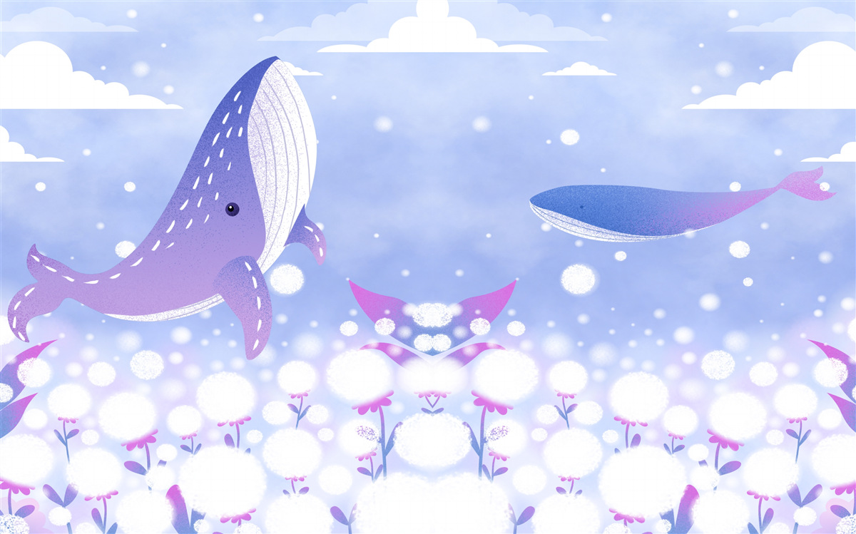 Fototapet o aglomerare de balene pe fundul oceanului