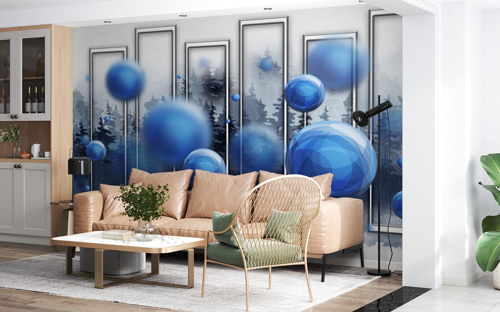 Fototapet metafora picăturilor albastre de apă de ploaie