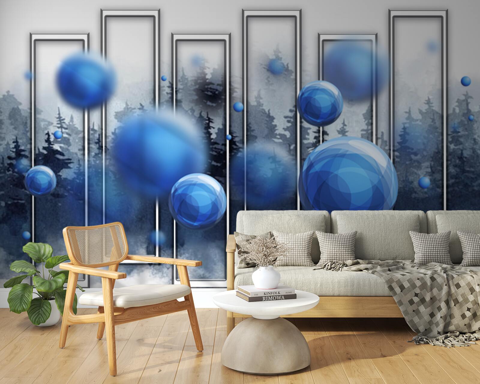 Fototapet metafora picăturilor albastre de apă de ploaie