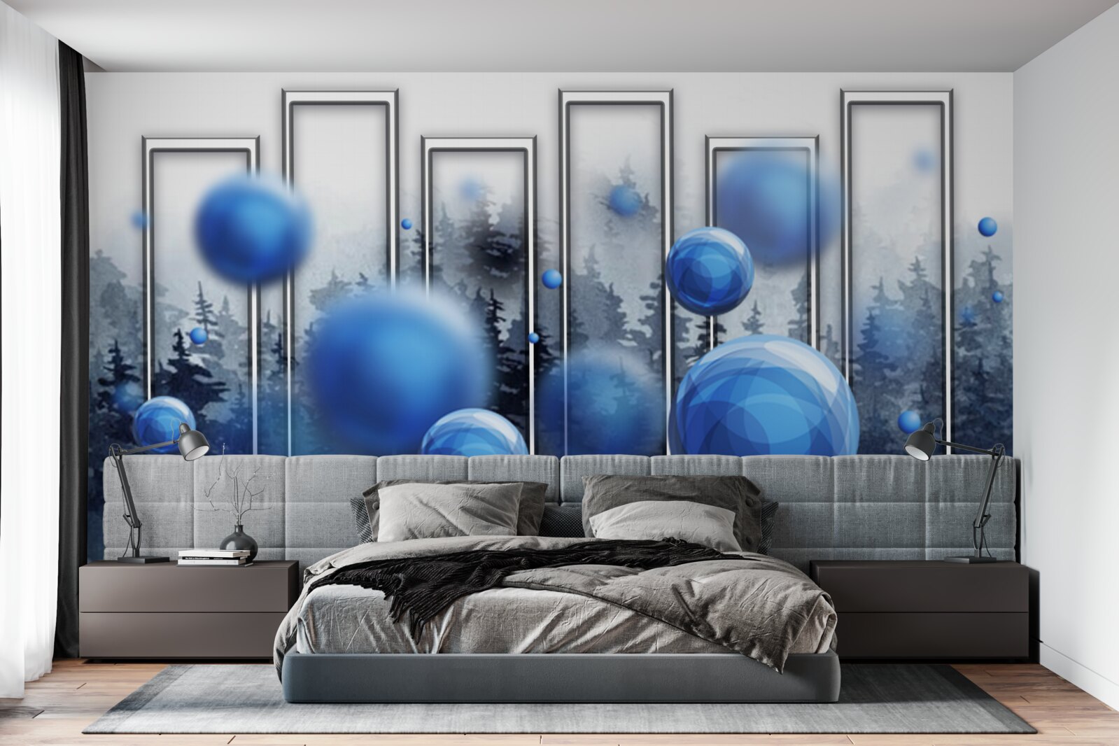 Fototapet metafora picăturilor albastre de apă de ploaie