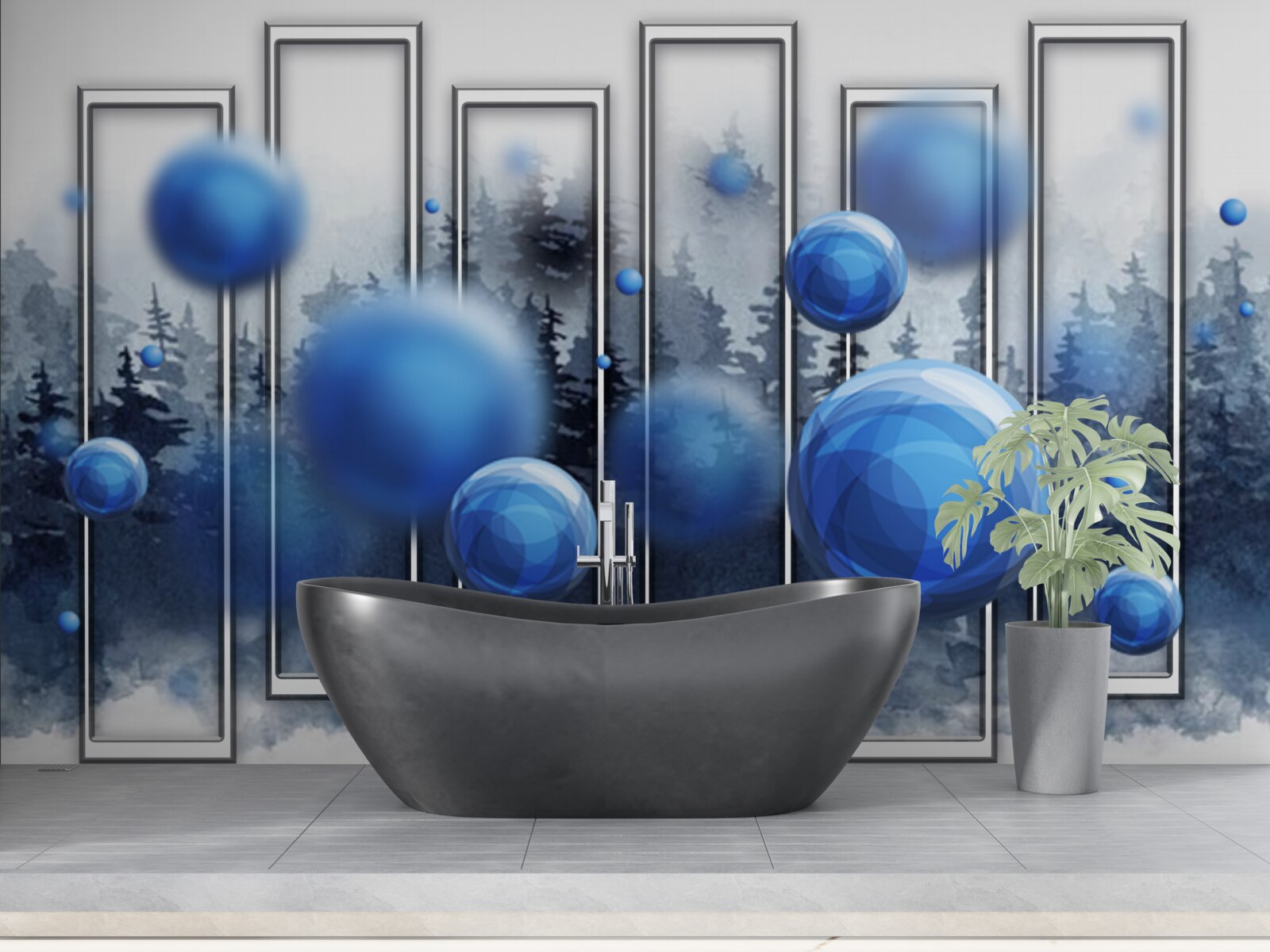 Fototapet metafora picăturilor albastre de apă de ploaie