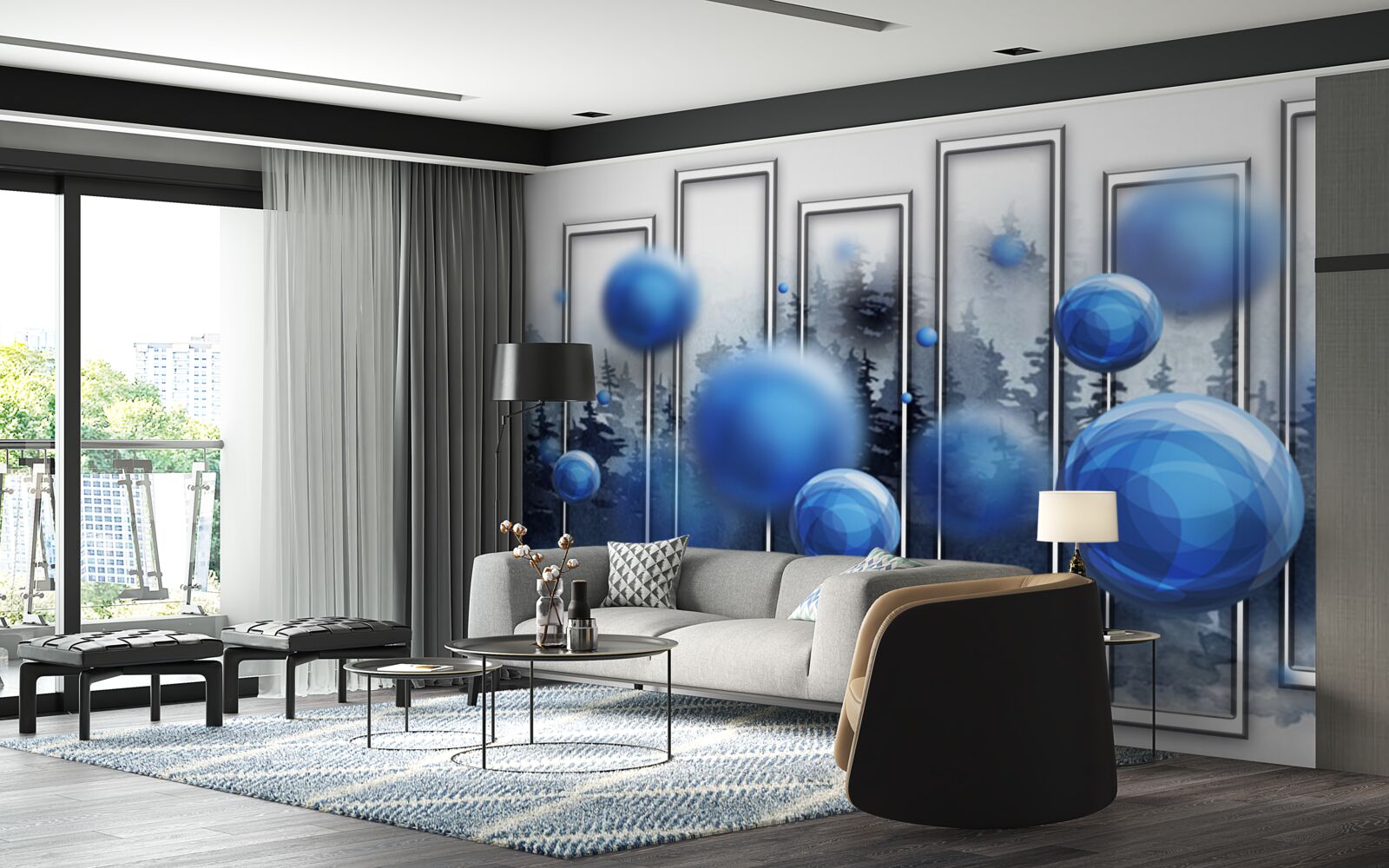 Fototapet metafora picăturilor albastre de apă de ploaie