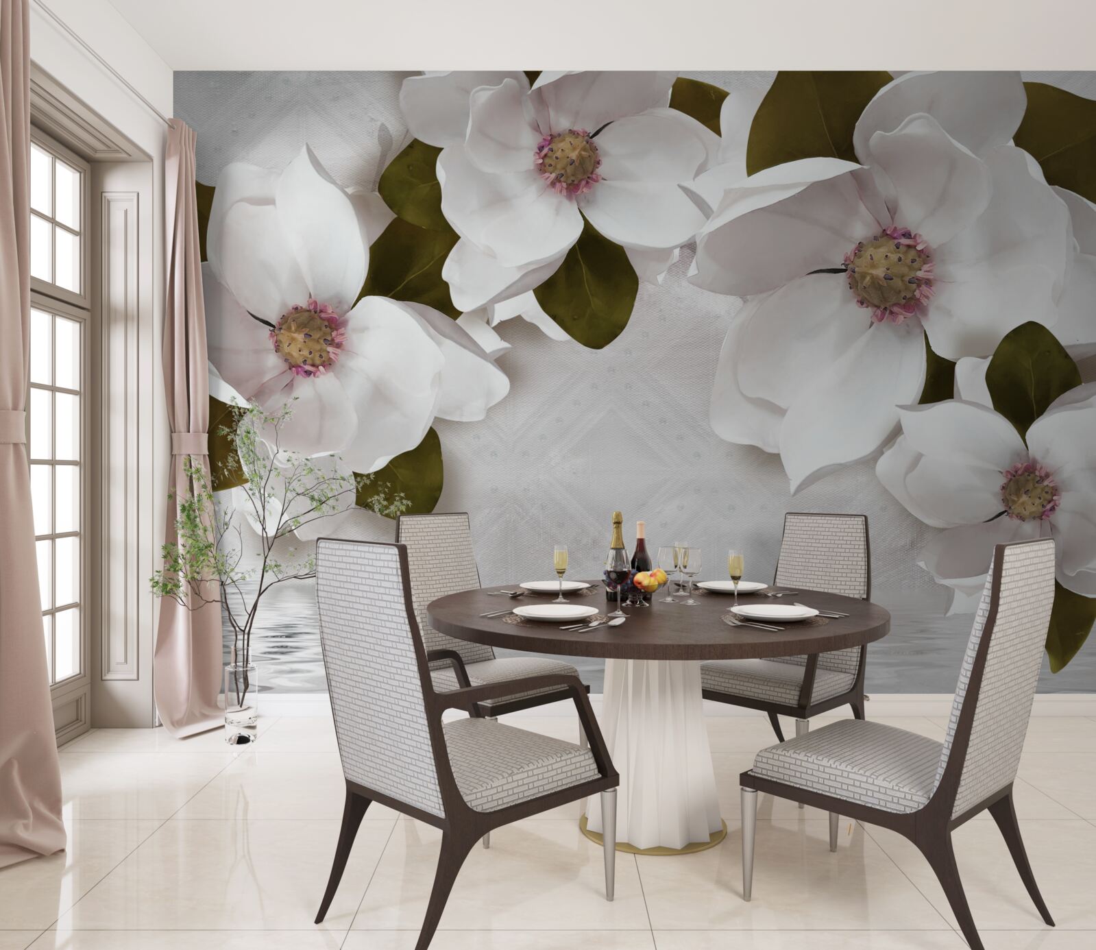 Fototapet hiacint alb ca zăpada